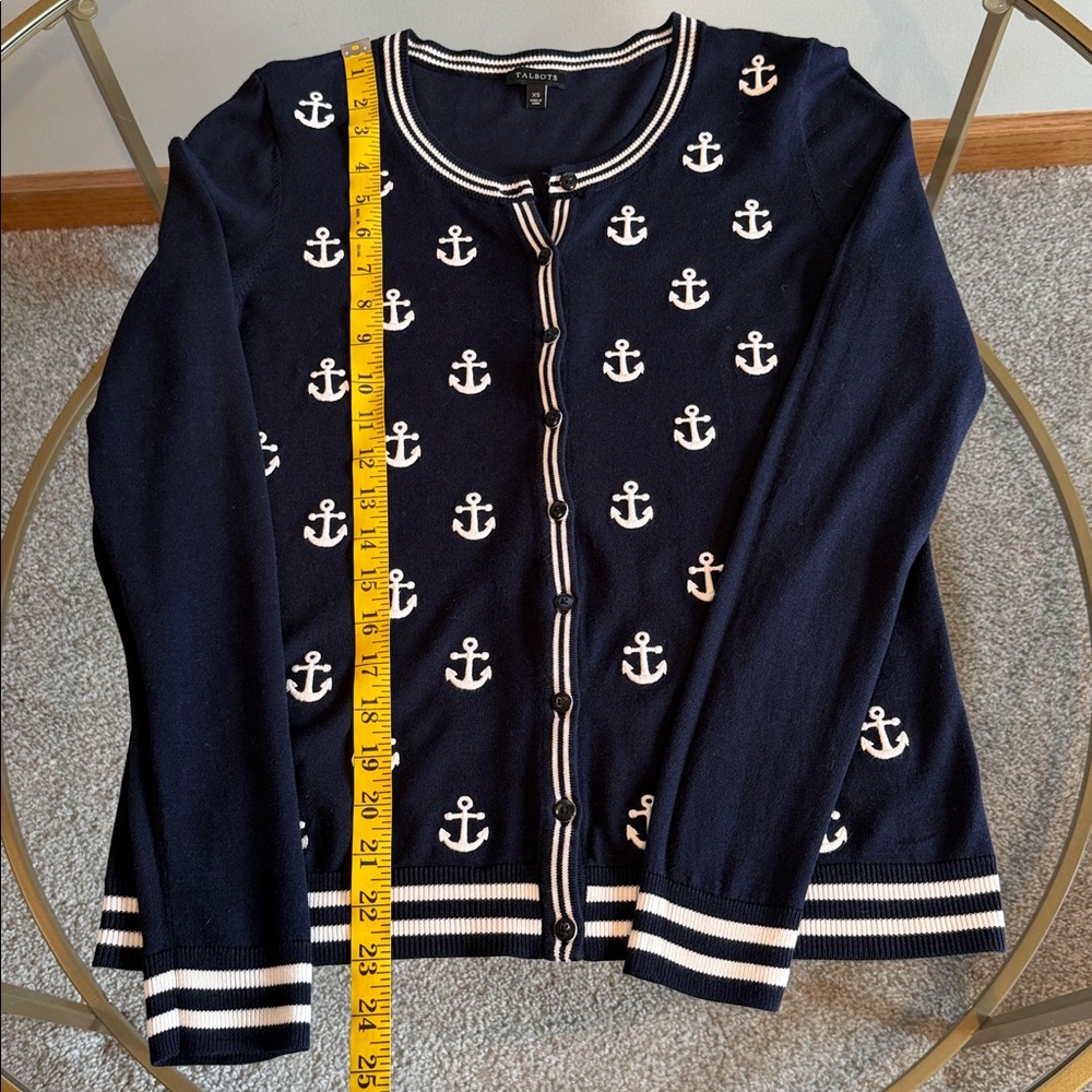 Talbots Nautical Cardigan with anchors Size XS - Picture 11 of 16